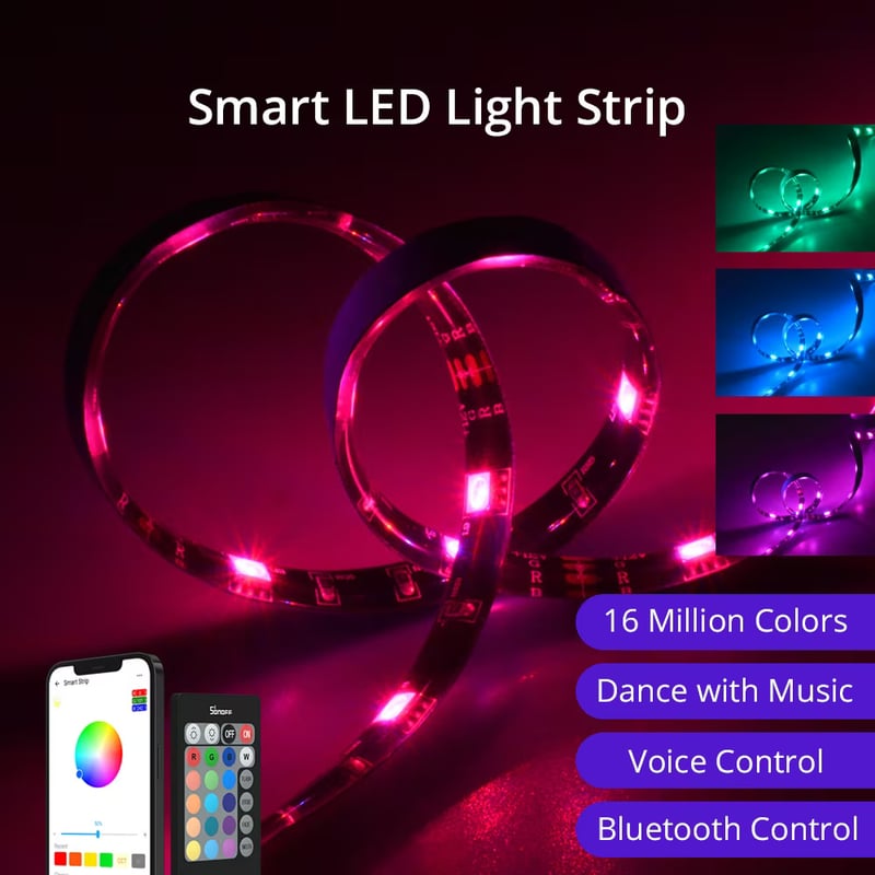 Sonoff L2 умная светодиодная RGB-лента 2 м IP65 Wi-Fi + Bluetooth