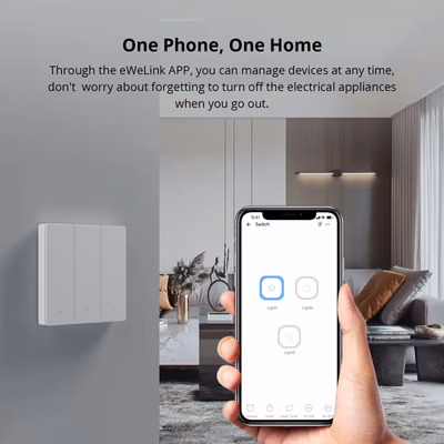 Sonoff SwitchMan M5 Matter настенный выключатель, 2 клавиши, 86×86, белый