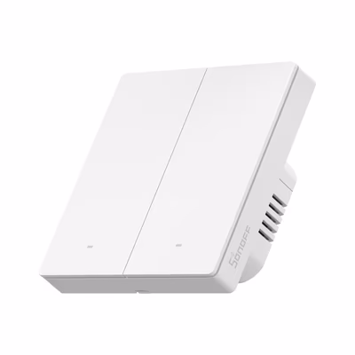 Sonoff SwitchMan M5 Matter настенный выключатель, 2 клавиши, 86×86, белый
