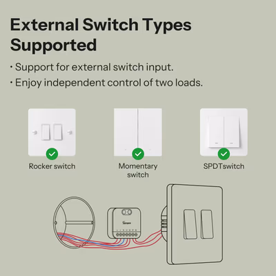 Sonoff MINI-2GS Mini Duo Matter Wi-Fi реле 2 канала в подрозетник
