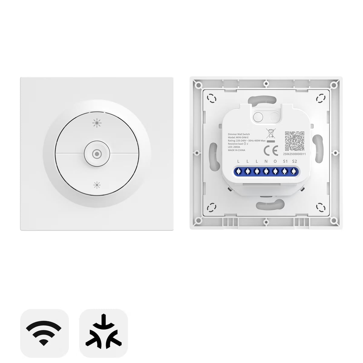 Sonoff Orb-DIM MINI-DIM-E настенный диммер Matter Wi-Fi с кнопками яркости