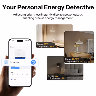 Sonoff MINI-DIM variator Matter Wi-Fi încastrabil în doza întrerupătorului - features