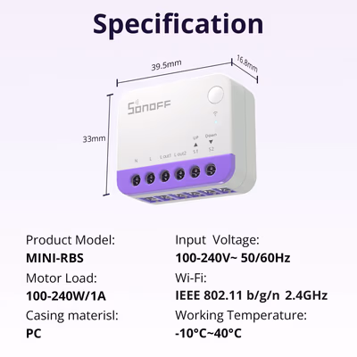 SONOFF-MINI-RBS - specs