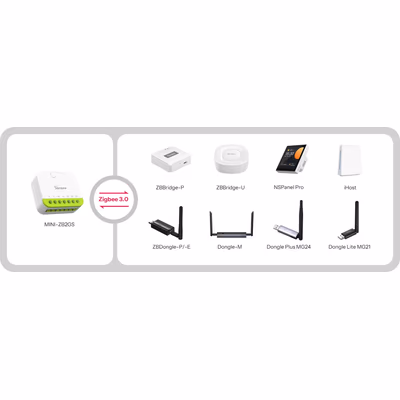 Sonoff MINI-ZB2GS Mini Duo двухканальное Zigbee 3.0 реле в подрозетник