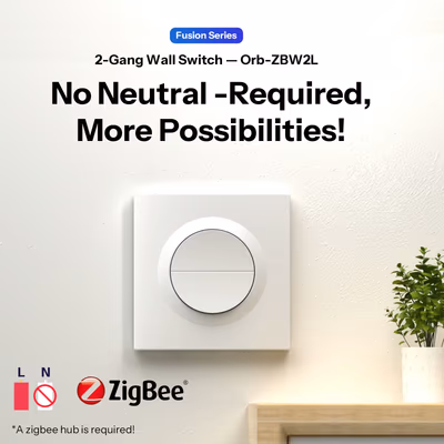 Sonoff MINI-ZB2GS-L-E Orb-ZBW2L Zigbee выключатель 2 клавиши без нуля