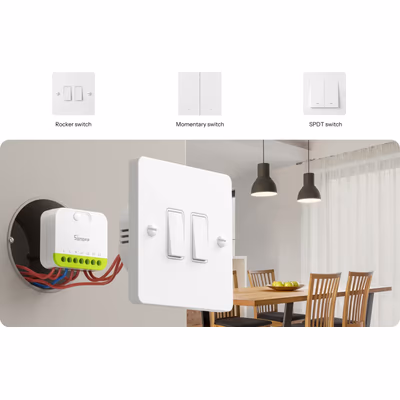 Sonoff MINI-ZB2GS Mini Duo двухканальное Zigbee 3.0 реле в подрозетник