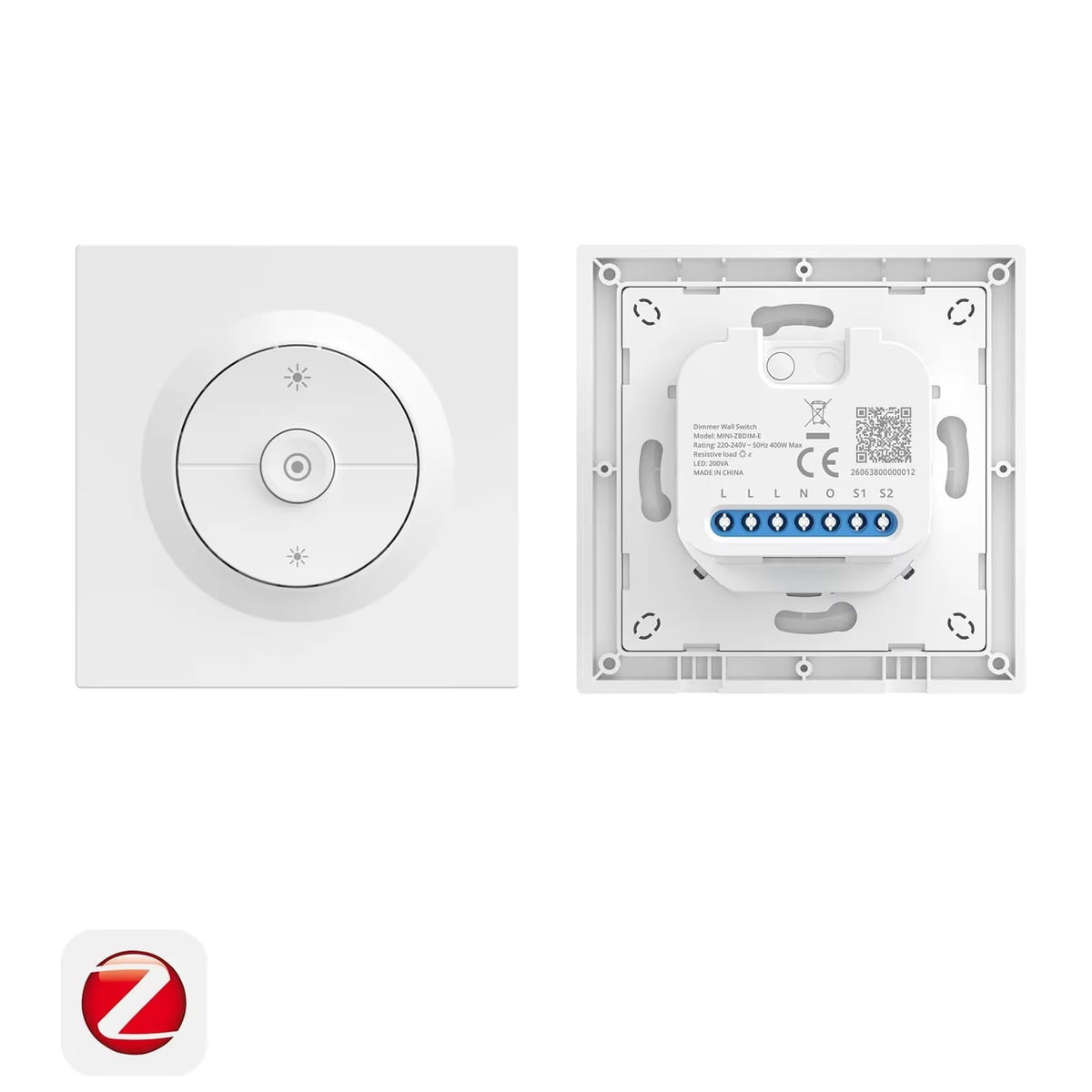 Sonoff MINI-ZBDIM-E Zigbee 3.0 настенный диммер-выключатель с панелью