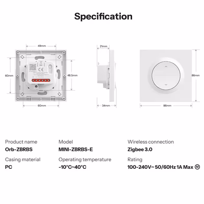 SONOFF-MINI-ZBRBS-E - specs