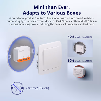 Sonoff MINIR4 Extreme Wi-Fi реле-модуль 10 А для умного света