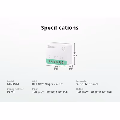 Sonoff MINIR4M Extreme Matter Wi-Fi реле-модуль в подрозетник