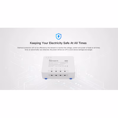 Sonoff POWR3 Wi-Fi реле 25 А / 5500 Вт с учётом электроэнергии