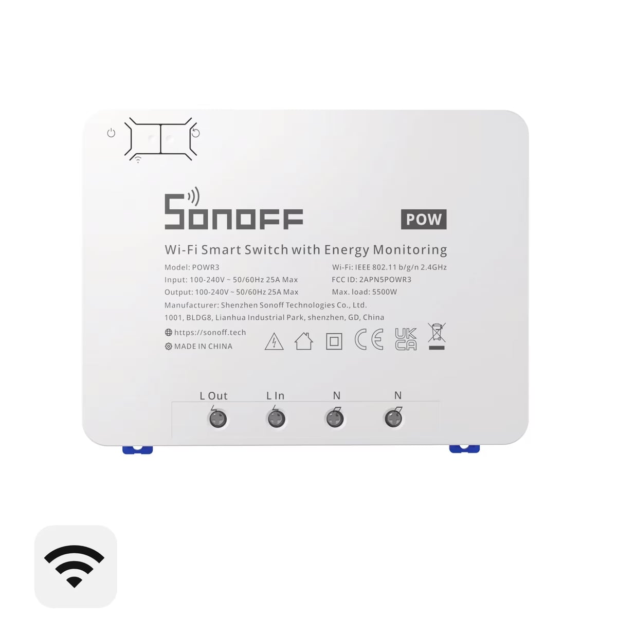 Sonoff POWR3 Wi-Fi реле 25 А / 5500 Вт с учётом электроэнергии