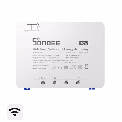 Sonoff POWR3 Wi-Fi реле 25 А / 5500 Вт с учётом электроэнергии