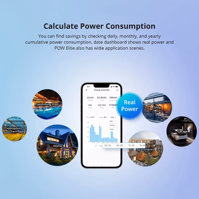 Sonoff POW Elite POWR316D Wi-Fi реле 16 А с энергомониторингом и LCD-экраном