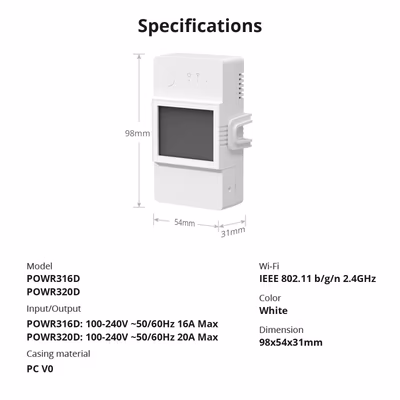 SONOFF-POWR320D - specs
