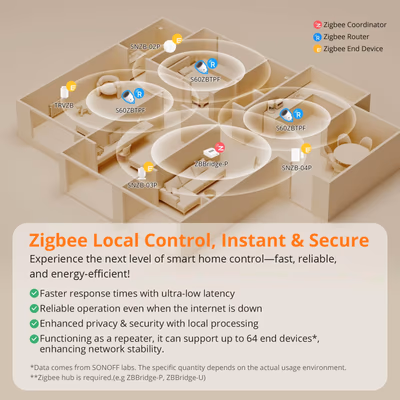 Sonoff S60ZBTPF iPlug умная Zigbee-розетка 16 А с энергомониторингом
