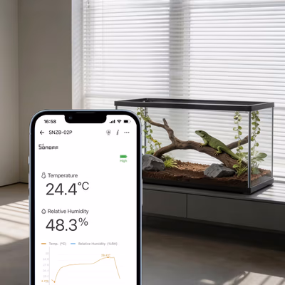 Sonoff SNZB-02P senzor Zigbee de temperatură și umiditate - lifestyle