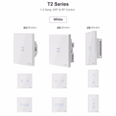 Sonoff TX T2EU1C сенсорный Wi-Fi выключатель, 1 клавиша, белый