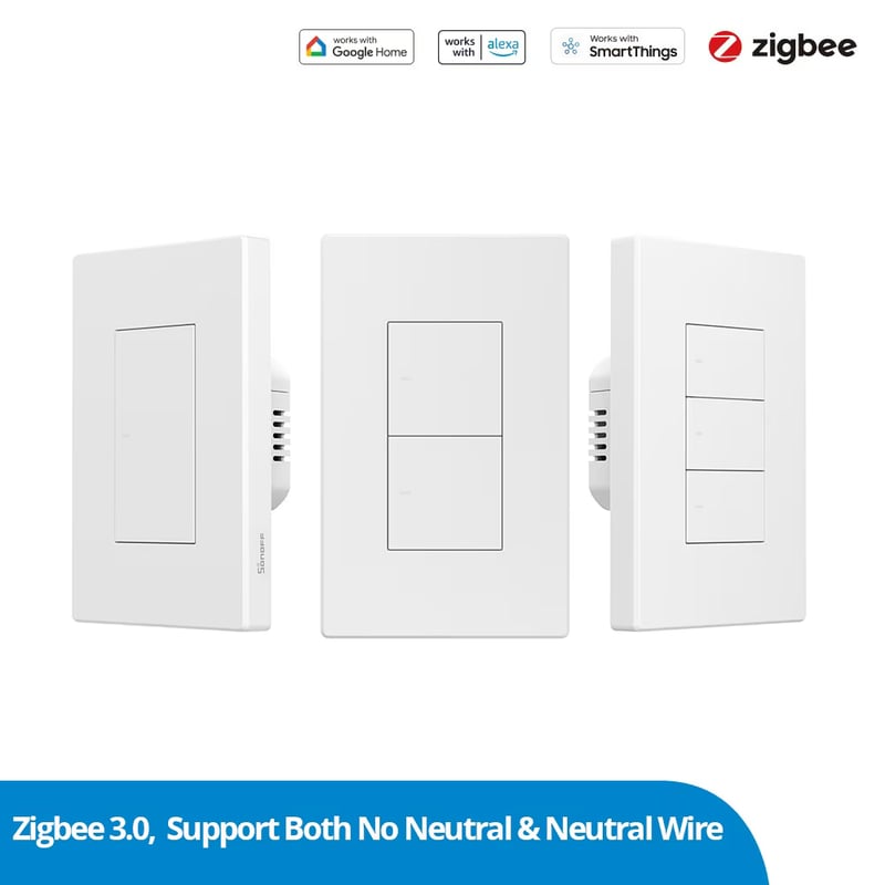 Sonoff SwitchMan ZBM5-3C Zigbee выключатель, 3 клавиши, 86×86, белый