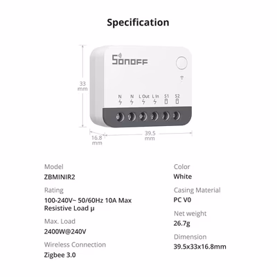 SONOFF-ZBMINIR2 - specs