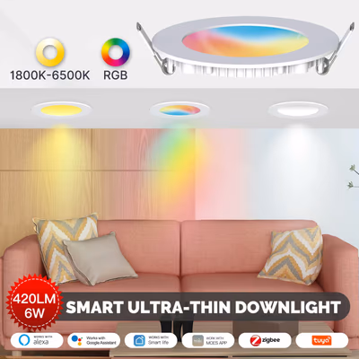 Moes ZB-TDD6 встраиваемый ZigBee-спот RGBCW 1800K-6500K, 6 Вт