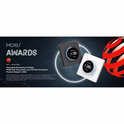 Moes ZHT-SR-GC термостат Zigbee Star Ring газовый-водяной котёл 5А серый