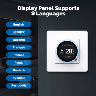 Moes ZHT-SR-GC термостат Zigbee Star Ring газовый-водяной котёл 5А серый