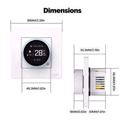 Moes ZHT-SR-GC термостат Zigbee Star Ring газовый-водяной котёл 5А серый