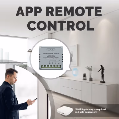 Moes ZM-104B-M-LT-MS Zigbee реле-модуль 2 канала без нуля в доза