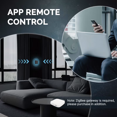 Moes ZS-SR-EUC настенный Zigbee+RF выключатель для штор, серый