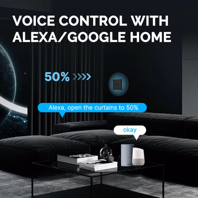 Moes ZS-SR-EUC настенный Zigbee+RF выключатель для штор, серый