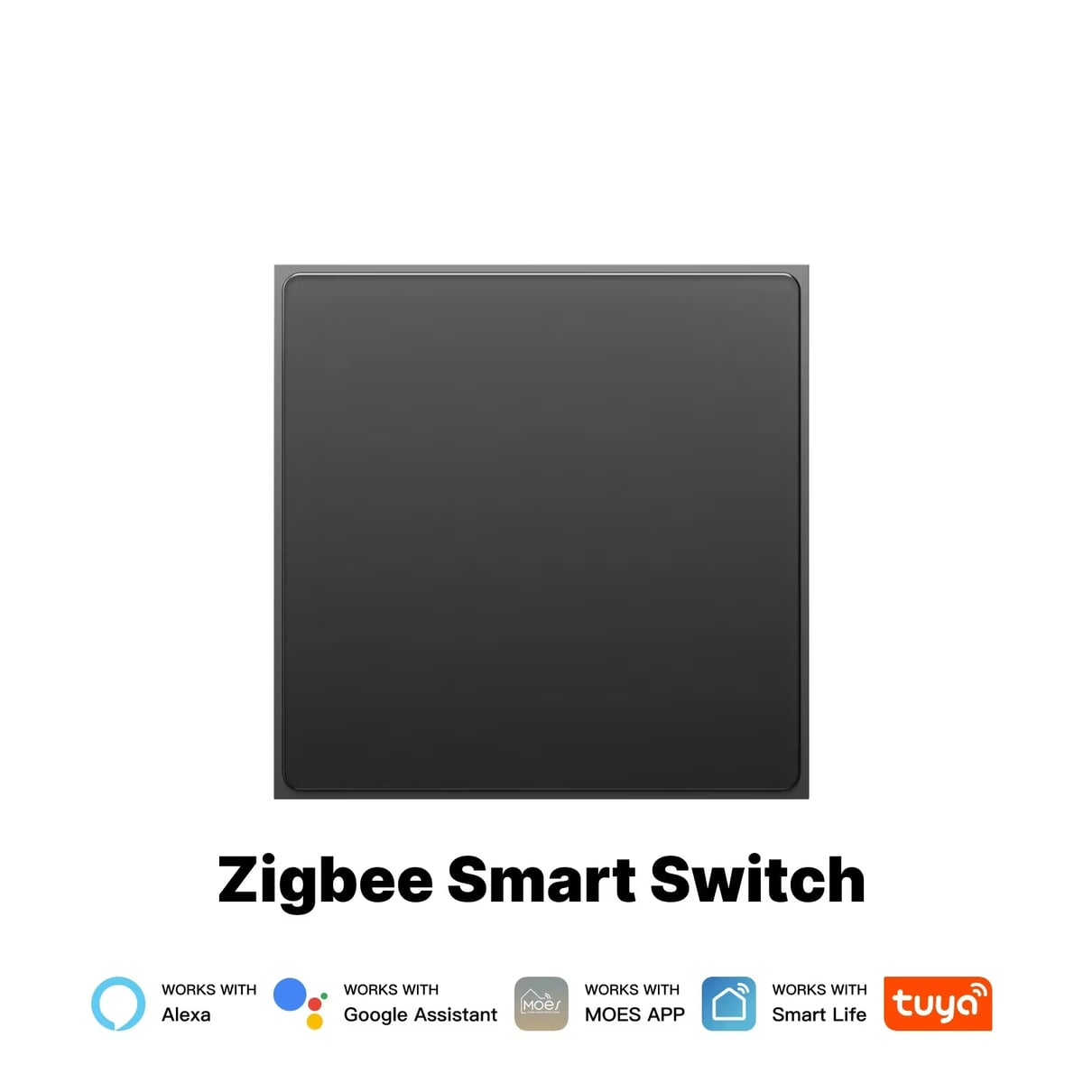 Moes Star Feather SFL02-Z Zigbee выключатель 2 зоны, тактильный отклик, серый