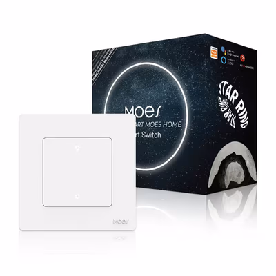 Moes ZS-SR-EUD2 диммер Zigbee Star Ring на 2 канала, серое стекло