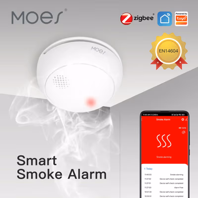 Moes ZSS-HM-SSD01 Zigbee датчик дыма фотоэлектрический, сирена 85 дБ