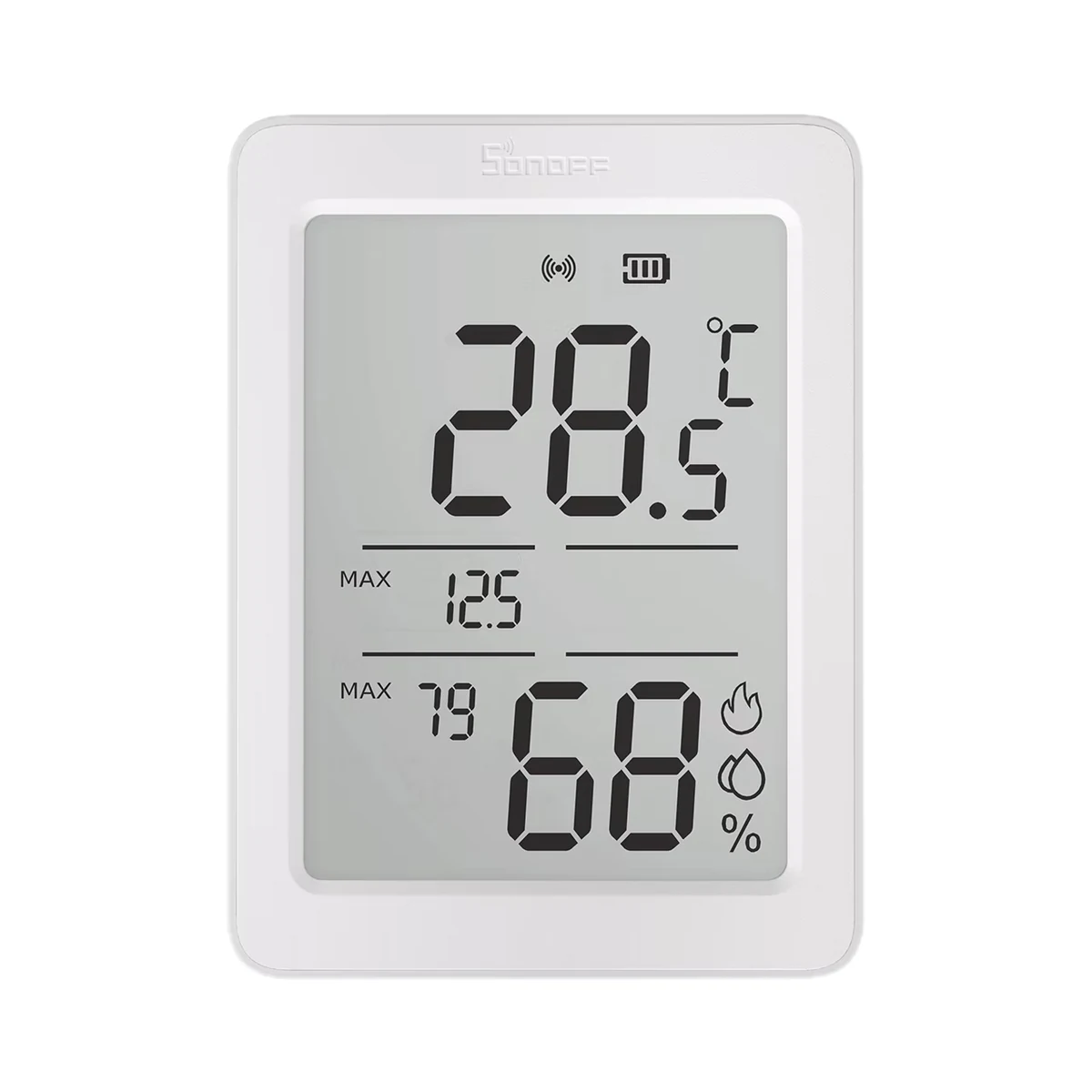 Sonoff AirGuard TH SNZB-02DR2 senzor Zigbee temperatură și umiditate LCD 3,6″