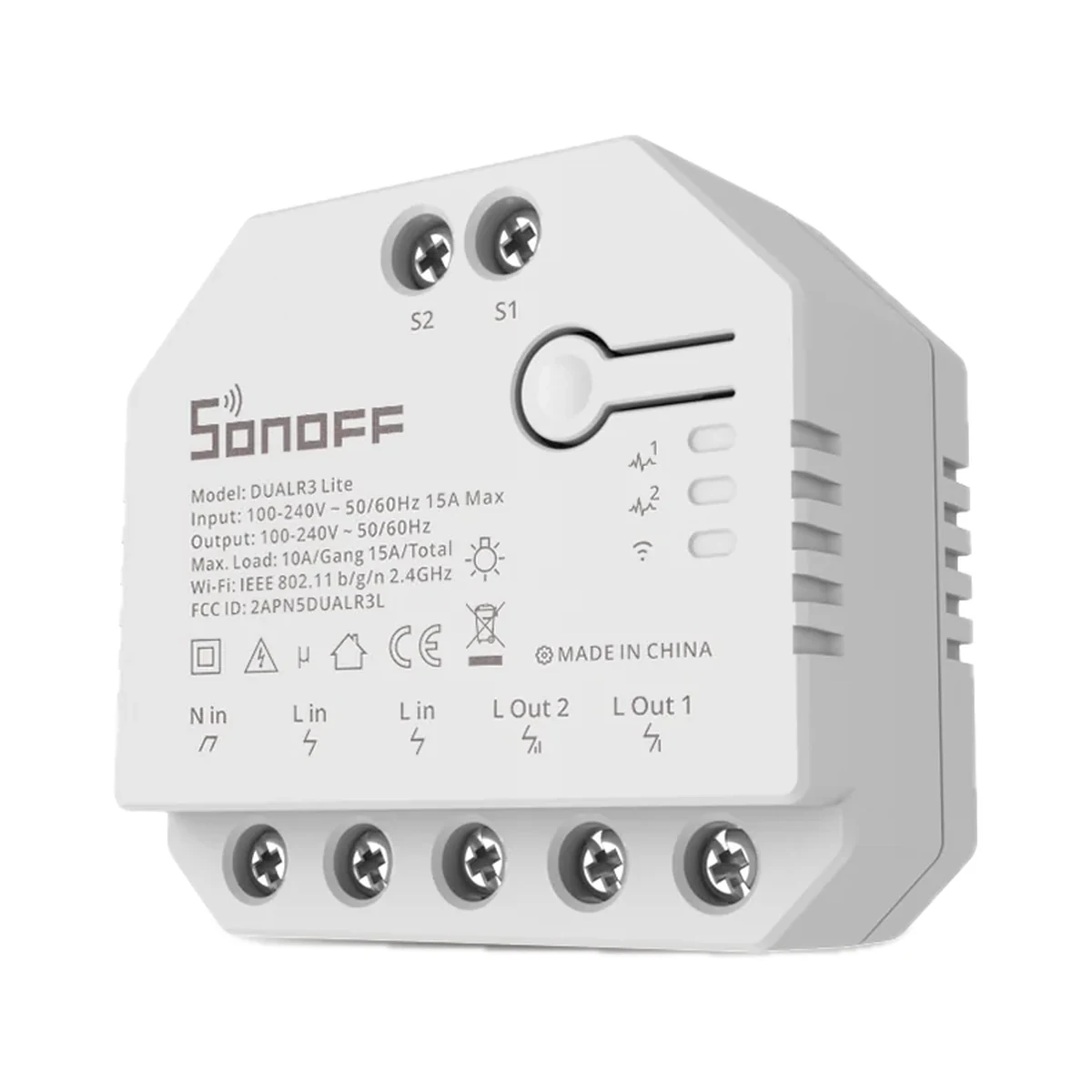 Sonoff DUALR3 Lite releu Wi-Fi 2 canale cu mod motor pentru rulouri