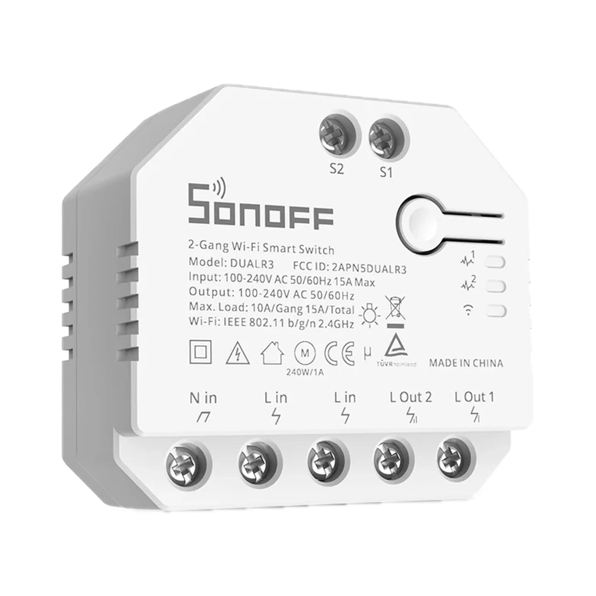 Sonoff DUALR3 releu Wi-Fi 2 canale cu contorizarea consumului
