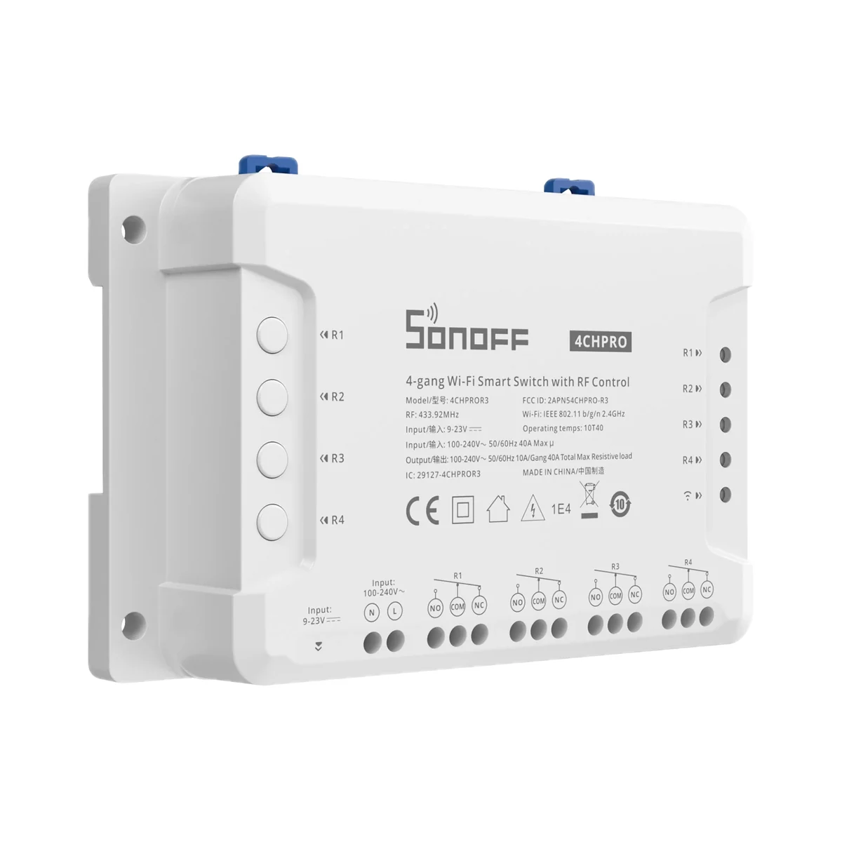 Sonoff 4CH Pro R3 (4CHPROR3) releu Wi-Fi+RF 4 canale cu contact uscat