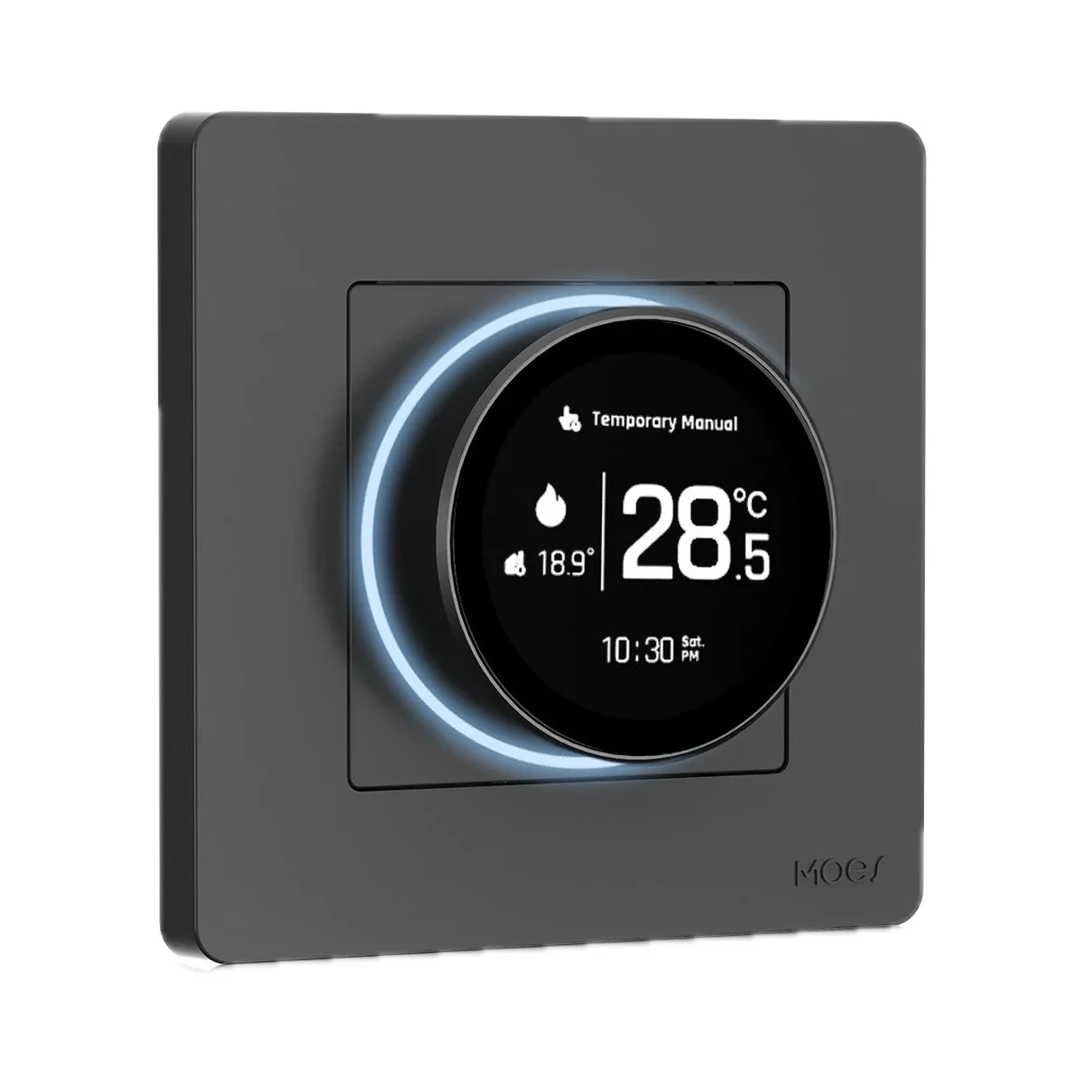 Foto de la producător (serie): Moes ZHT-SR Star Ring termostat Zigbee pardoseală electrică 16A gri