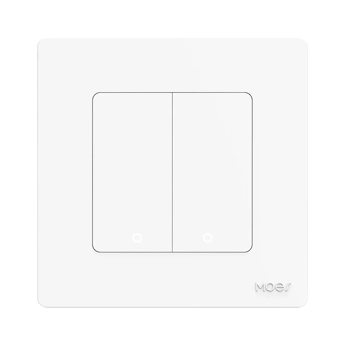 Foto de la producător (serie): Moes Star Ring ZS-SR-EU2-LN întrerupător Zigbee 2 clape, nul necesar, alb