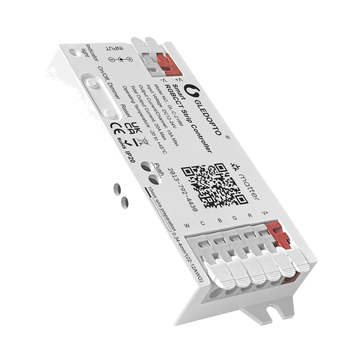 Gledopto GL-C-218M controler bandă LED RGB+CCT Matter peste Wi-Fi