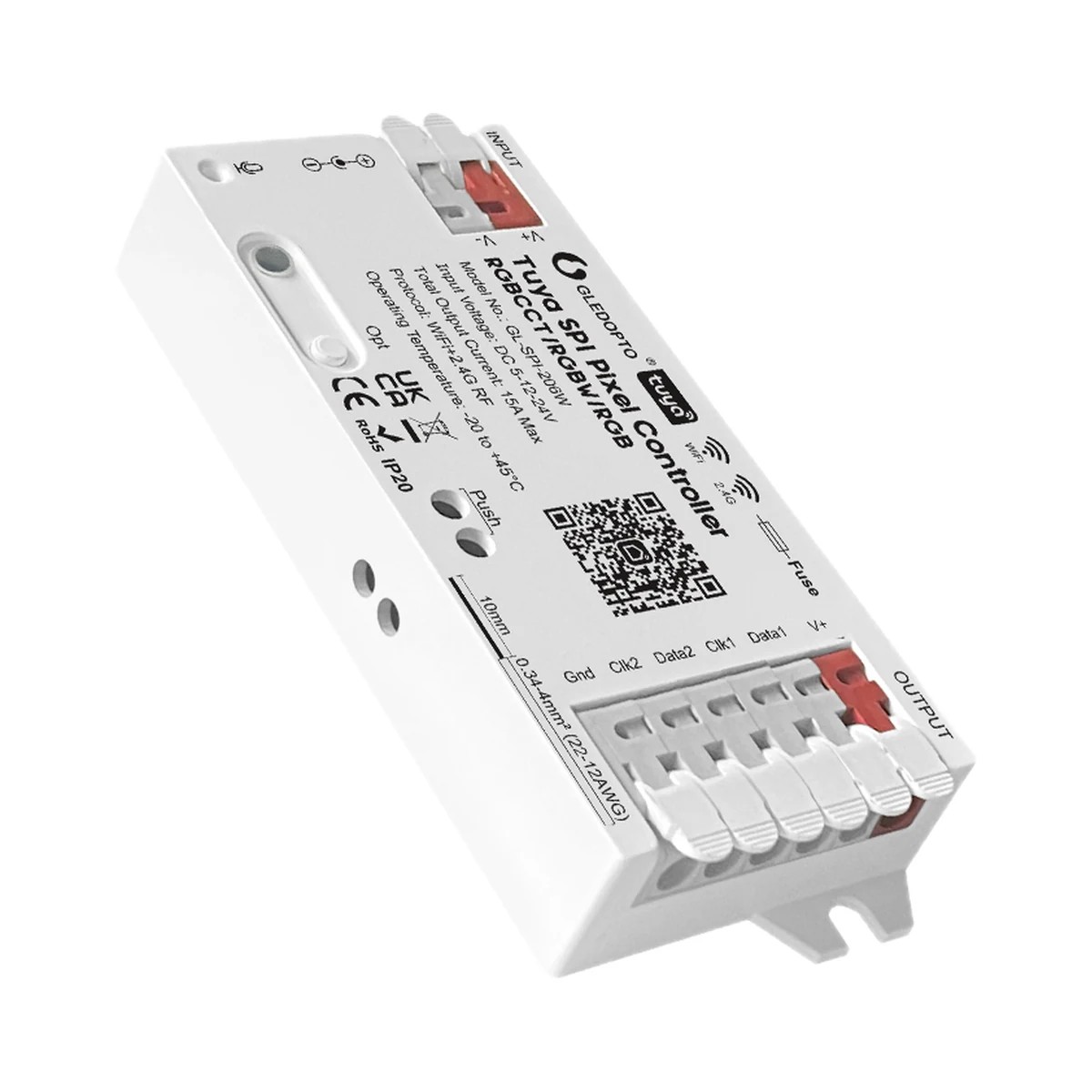 Gledopto GL-SPI-206W controler LED pixel SPI adresabil Tuya Wi-Fi